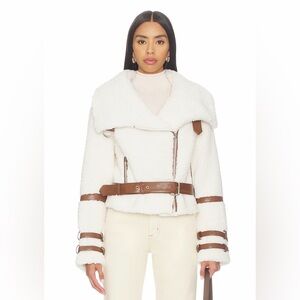 Tularosa Bailey Moto Jacket in Ivory